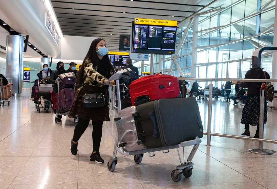 Passengers arriving into Heathrow Airport