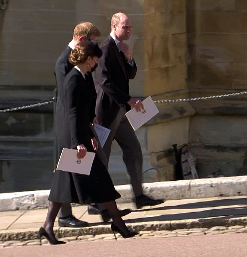 There was reportedly already tension between the brothers, pictured here with Kate and their grandfather's funeral