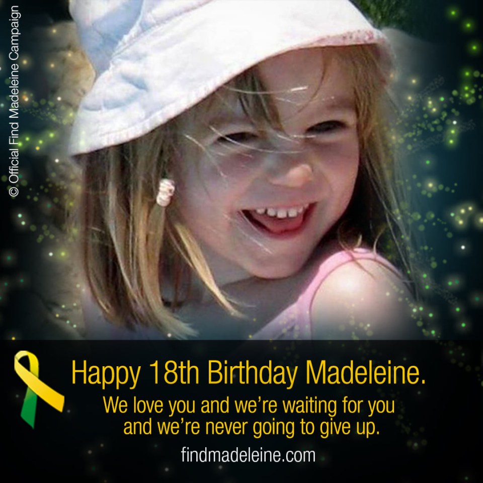 Madeleine McCann’s parents say ‘we’re never going to give up’ in a poignant tribute to mark her 18th birthday