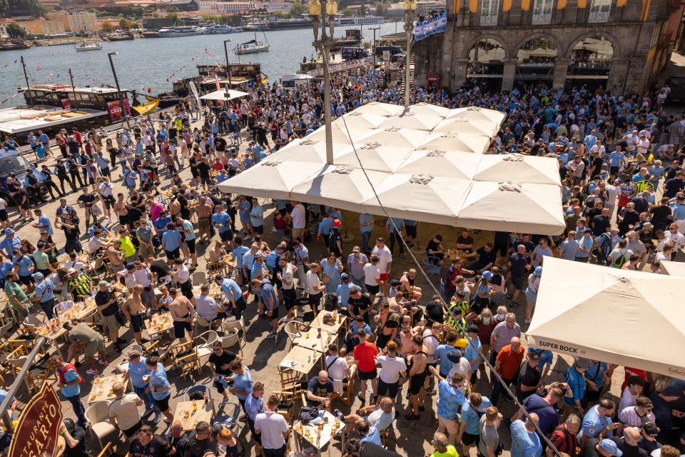 Football fans ahead of the Champions League final at the weekend