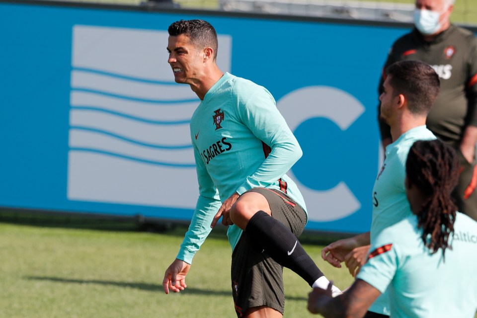 The winger is in training ahead of Portugal's friendly with Spain