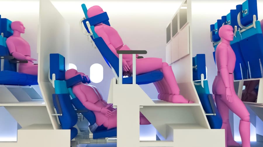 New double decker seat designs will give plane passengers more leg room