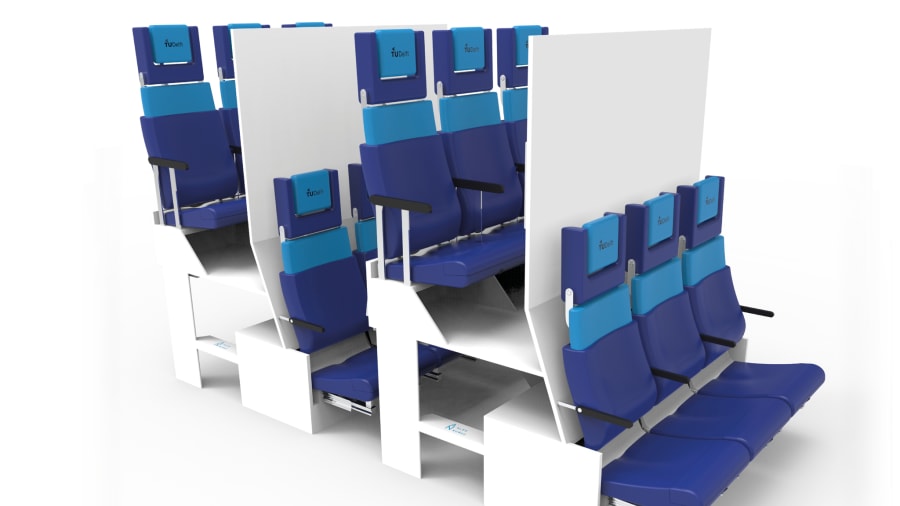 The staggered seating will allow more room even for economy passengers