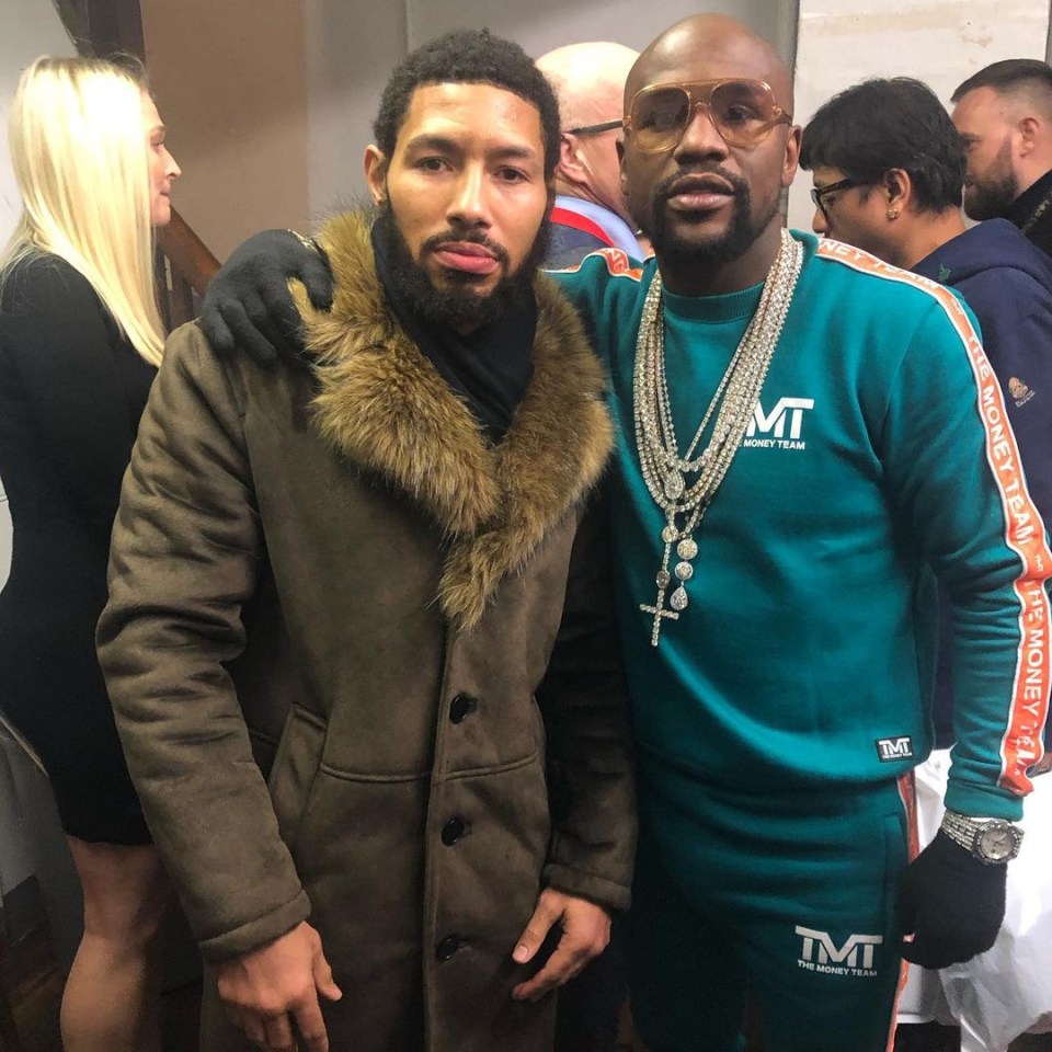 Ashley Theophane and Floyd Mayweather, with whom he was a longtime sparring partner