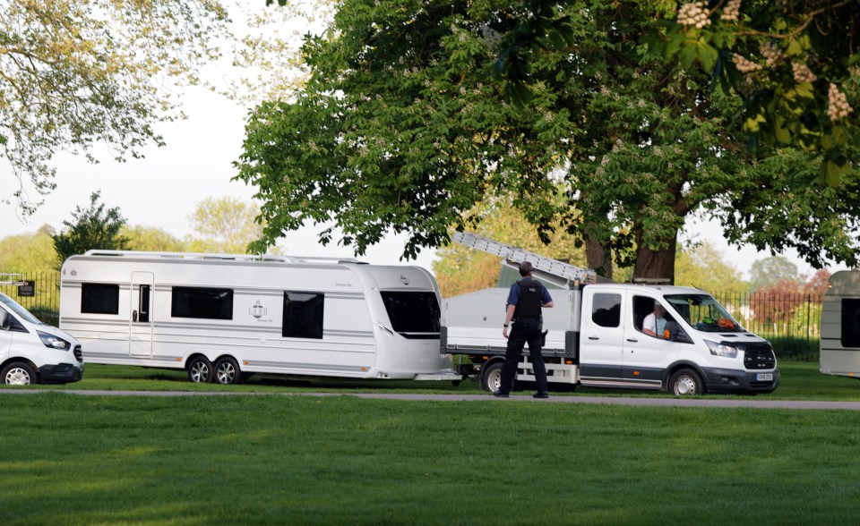 Officers asked the travellers to move on yesterday