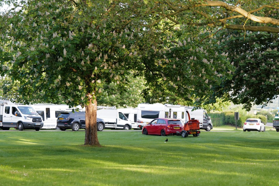 Up to 30 caravans and motorhomes were set up outside Windsor Castle