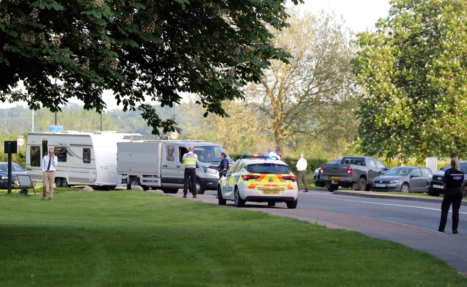 Cops were called to the Long Walk in Windsor following reports that travellers had set up camp