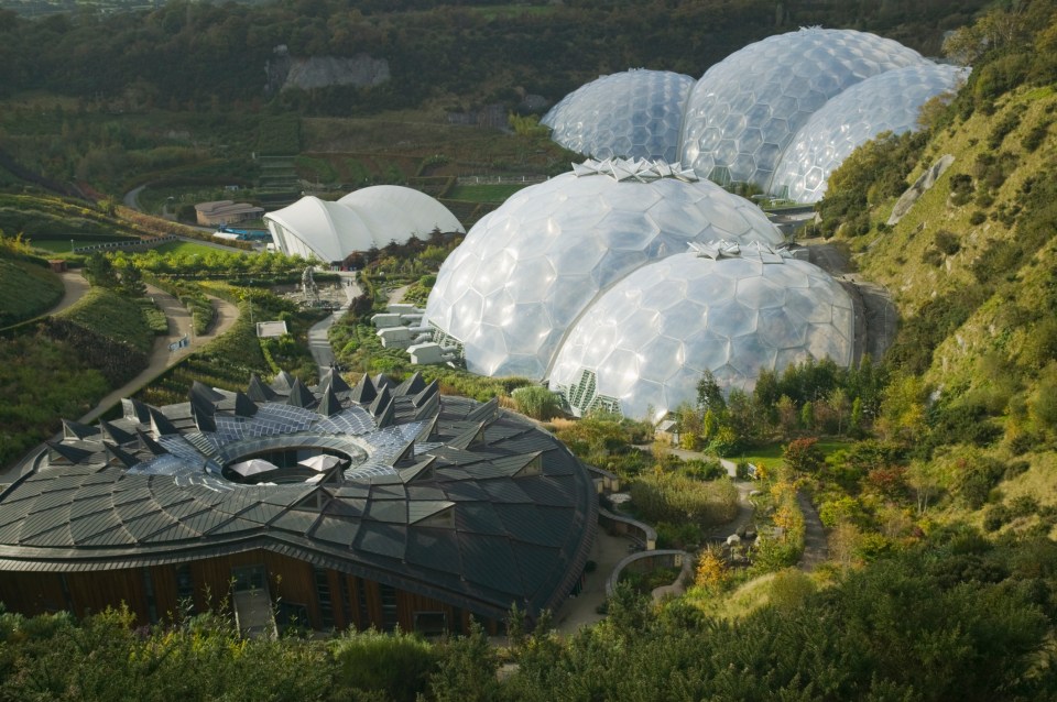 The Eden Project is made up of large gardens housed in tropical biomes that nestle in a crater the size of 30 football pitches