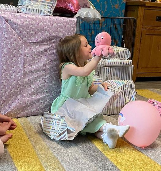 Sue Radord has shown off daughter Hallie's huge sixth birthday haul