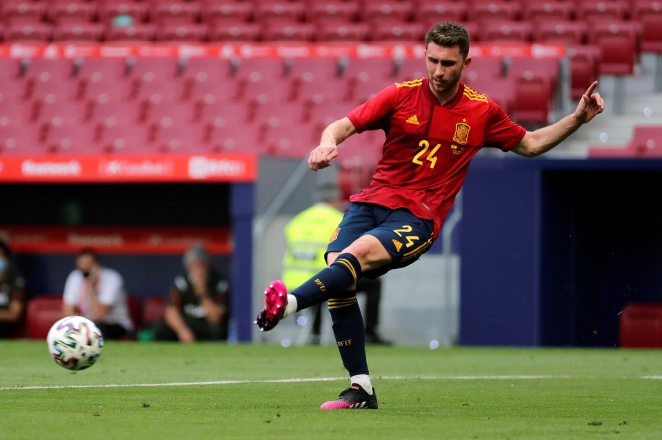 Manchester City defender Laporte was making his first appearance for Spain