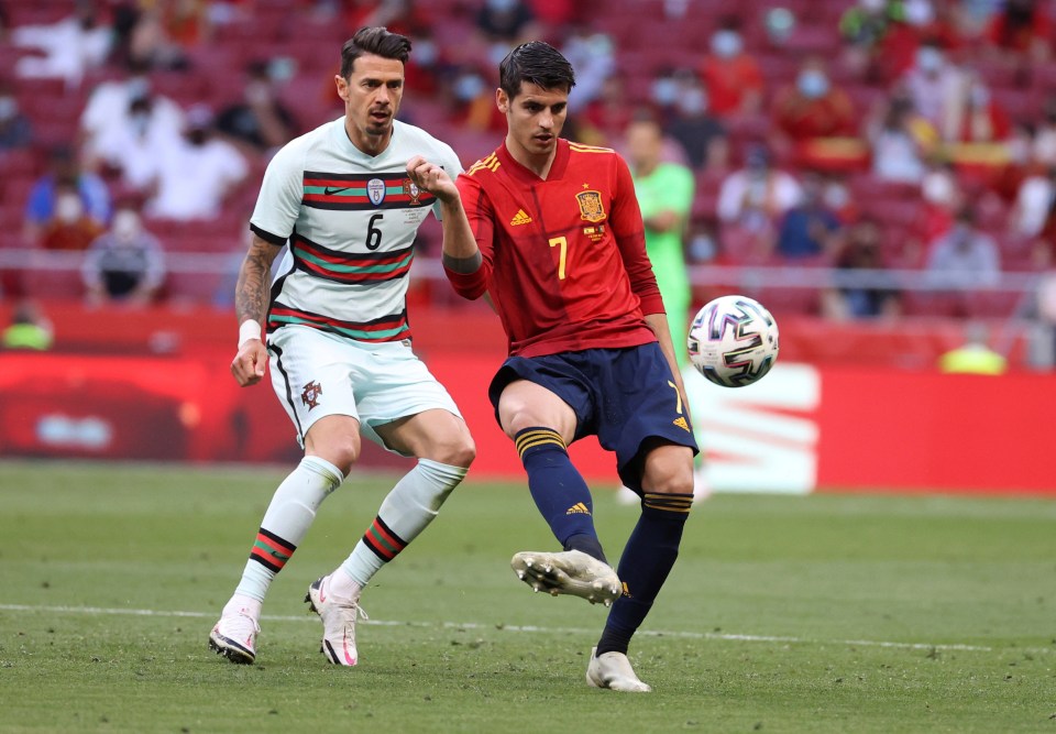 Spanish striker Alvarao Morata missed a number of chances against Portugal at the Wanda Metropolitano - including a one-on-one in injury time