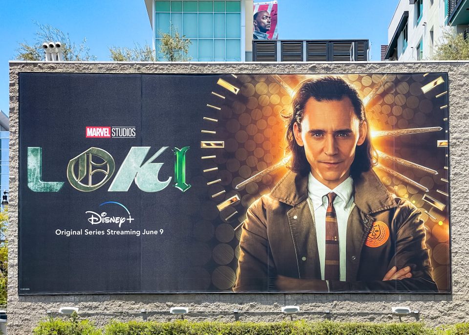 A Hollywood billboard promoting the new Disney+ series