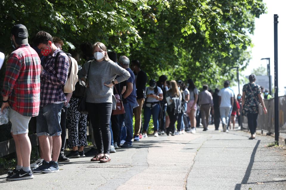 Teens have been queuing in Harrow to get a Covid jab