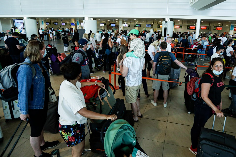 Brits have flooded Faro airport with Portugal due to be added to the amber travel list from Tuesday