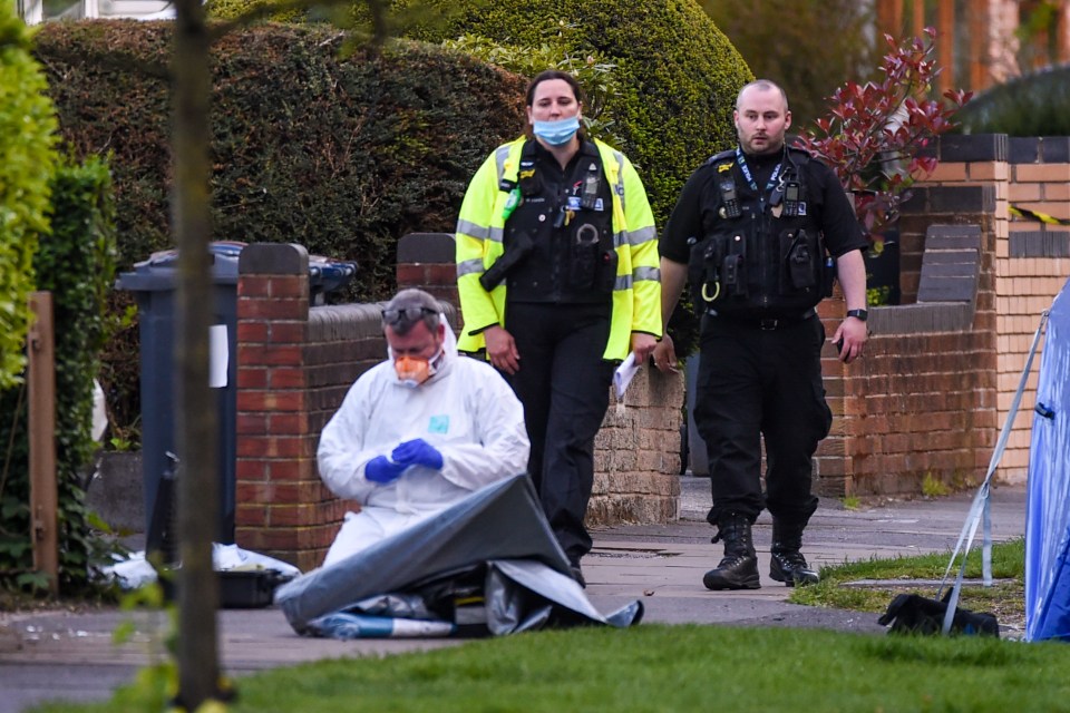 West Midlands Police at the scene of yesterday's suspected hit-and-run