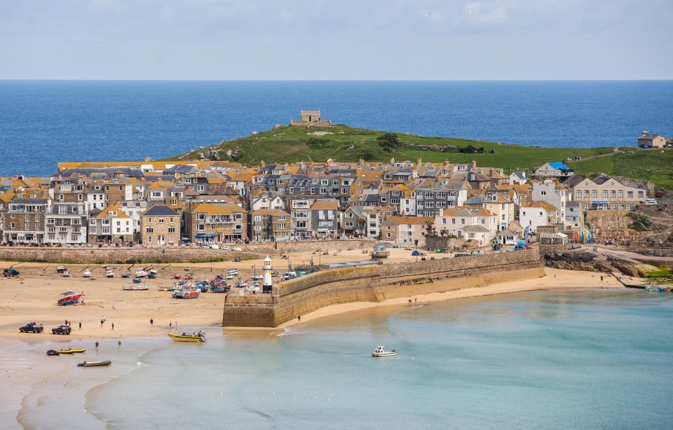 Aerial shot of Carbis Bay, Cornwall, ahead of the G7 Summit