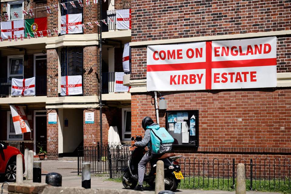 The huge number of flags almost certainly make this England's most patriotic housing estate