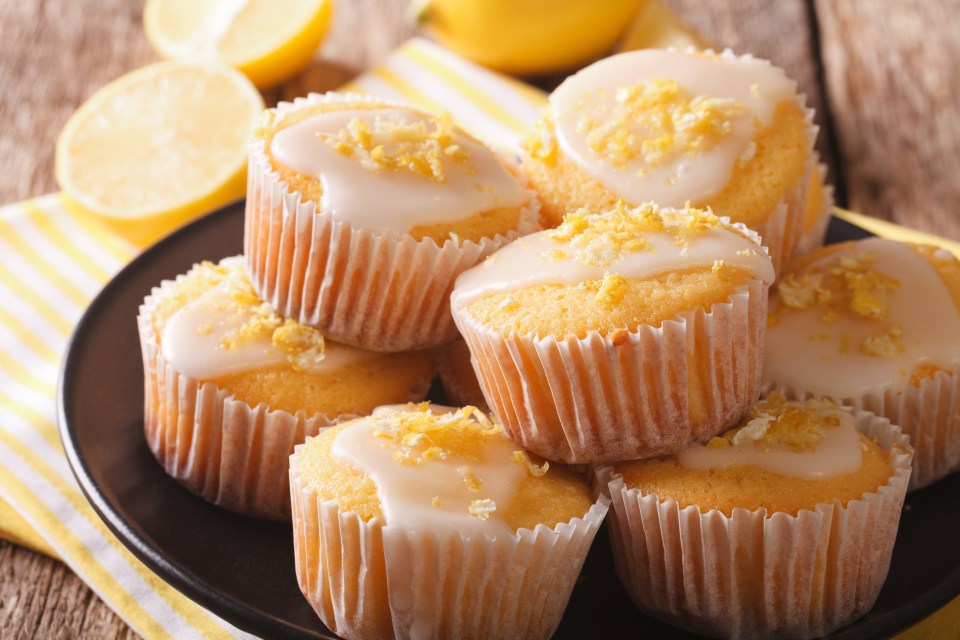 Lemon muffins are perfect snacks for a picnic in the sunshine