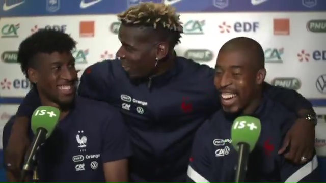 Paul Pogba cracked a joke with Kingsley Coman and Presnel Kimpembe