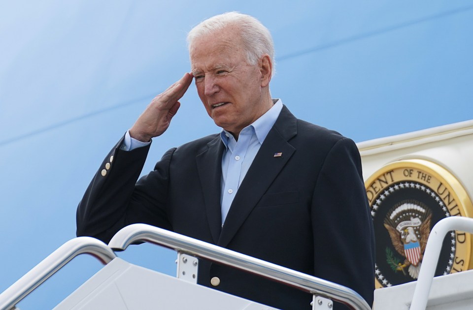 The President salutes ahead of the historic eight-day trip to Europe