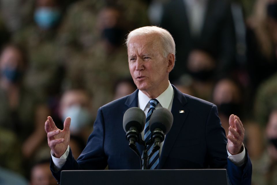 Joe Biden made the embarrassing gaffe while speaking to military personnel at RAF Mildenhall