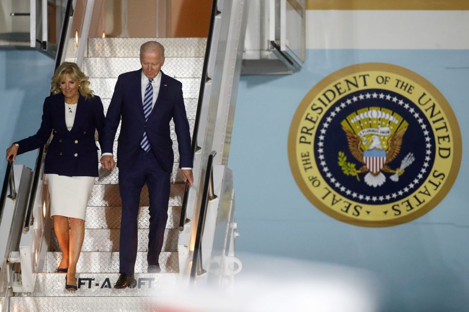 The President and First Lady have arrived at Cornwall Airport, Newquay