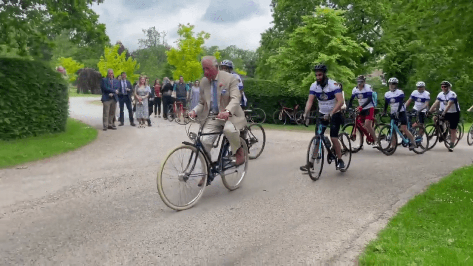 Charles led his fellow cyclists a short distance