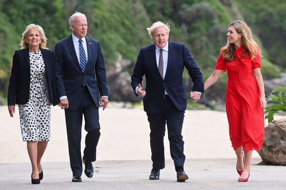 Boris and Carrie held hands - as did Joe and Jill