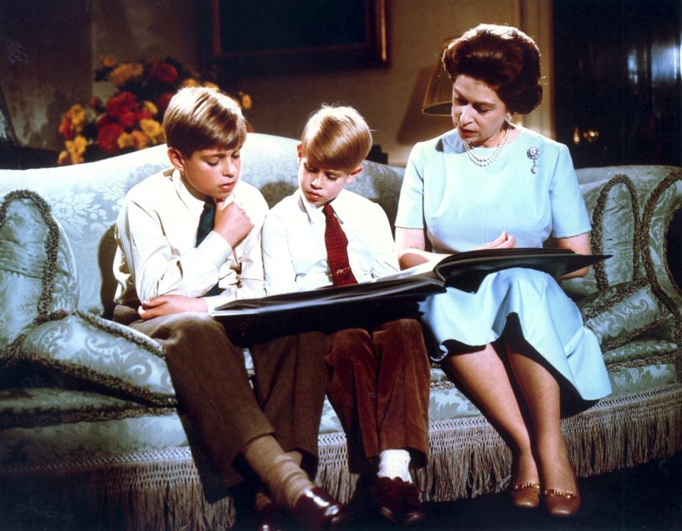 When he was old enough, Edward - seen here with his mother and brother Andrew, who was closest in age to him - headed to school in Kensington