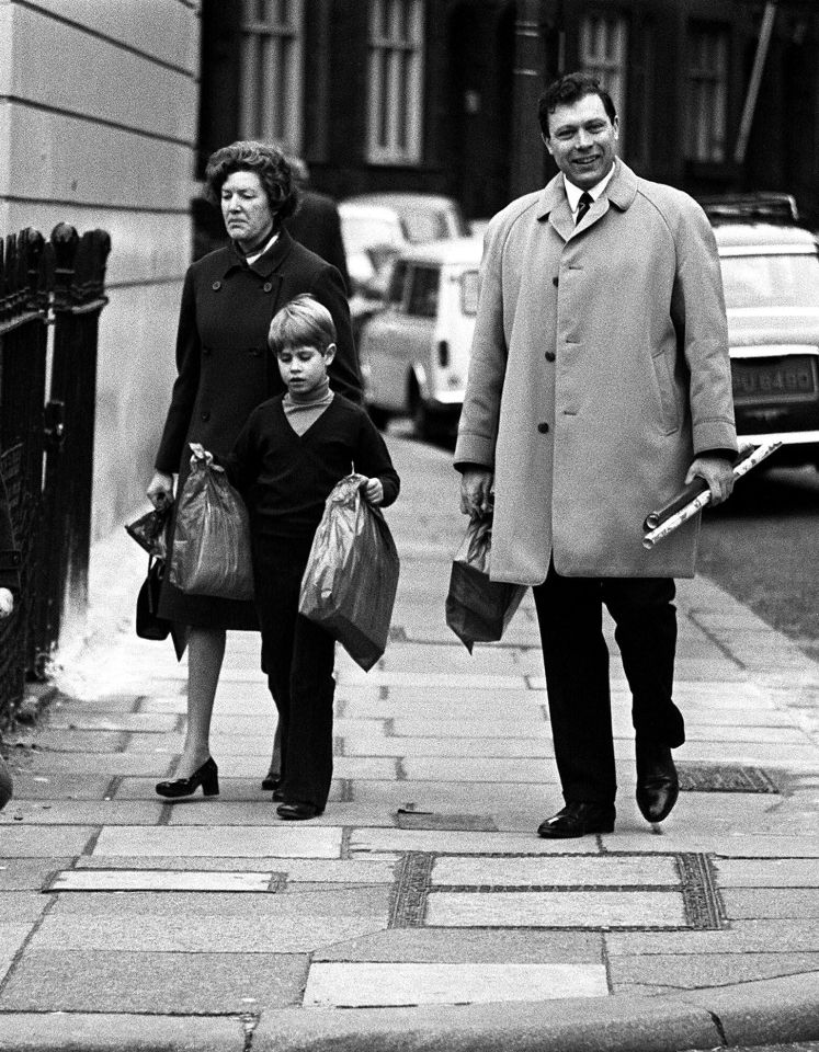 Edward, pictured shopping at Harrods in 1971, was looked after and taught from an early age at Buckingham Palace by a governess