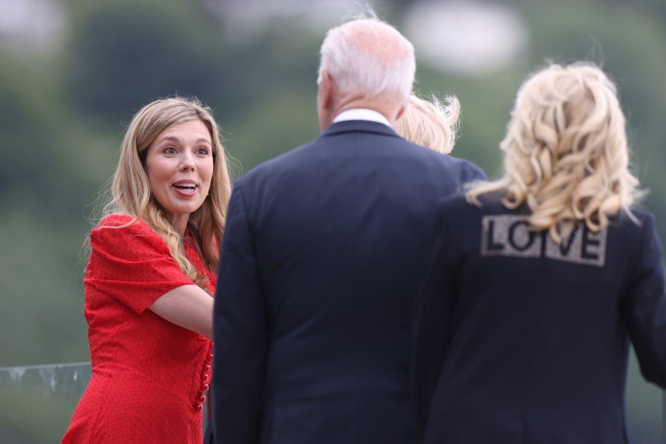 Carrie Symonds speaks to Joe Biden today