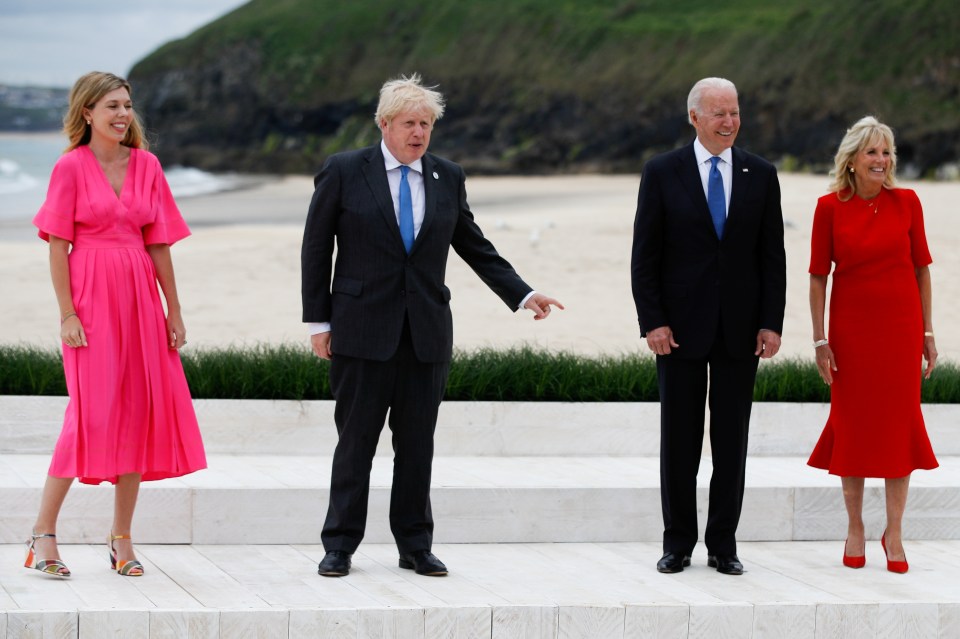 The Johnsons and the Biden’s at the G7 in Cornwall