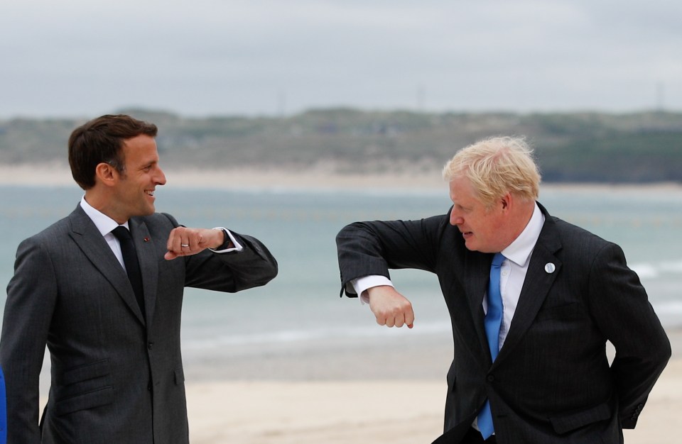 Boris and Macron at the G7 this afternoon