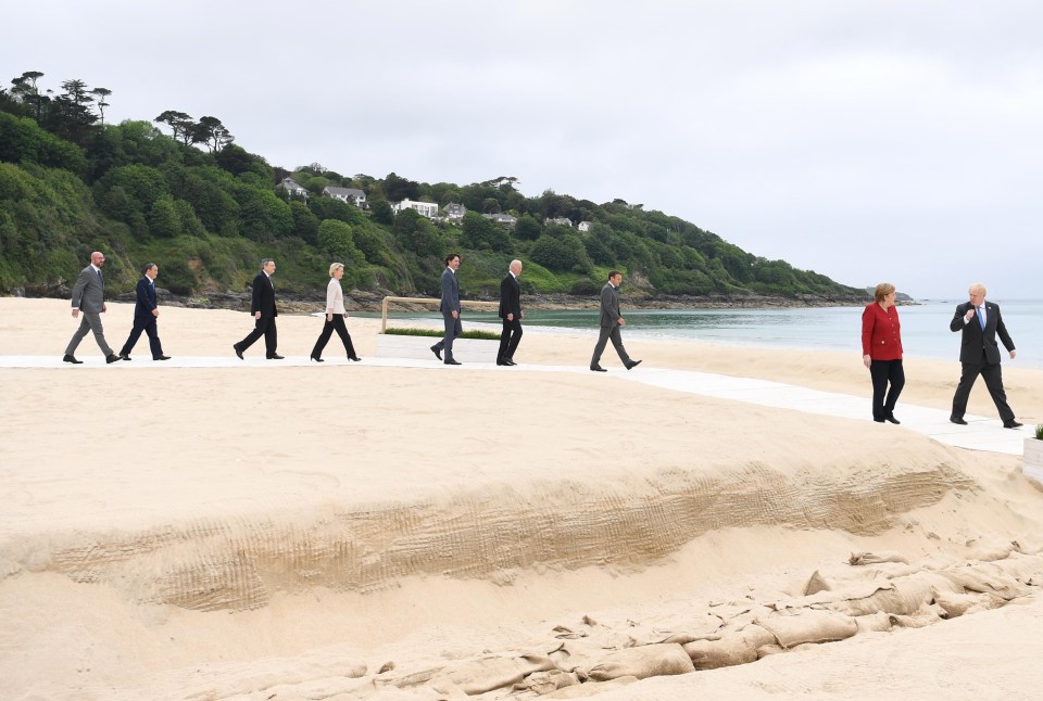 Boris and Merkel lead the pack of world leaders at the G7 in Carbis Bay