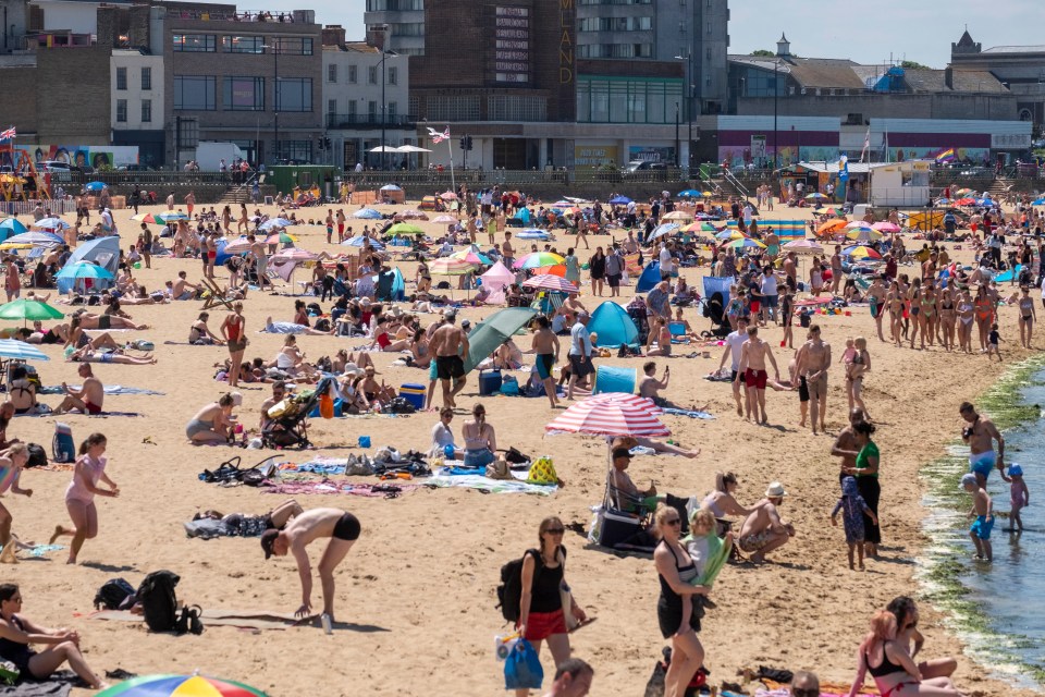 People also hit the sands at Margate beach in Kent