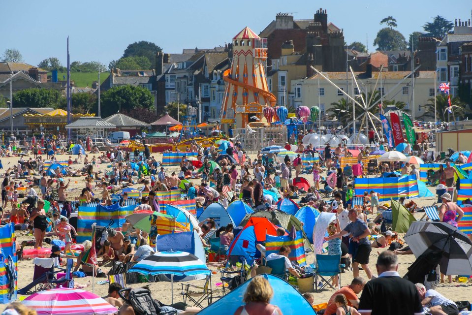 Weymouth beach in Dorset was packed out