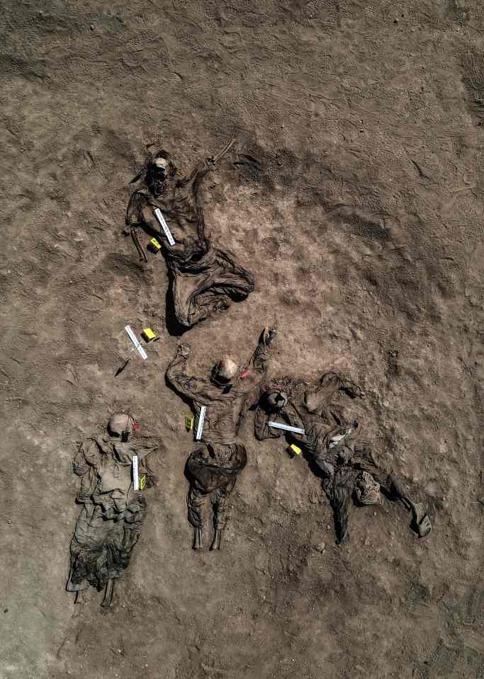 The bodies found in the mass grave in the village of Badush