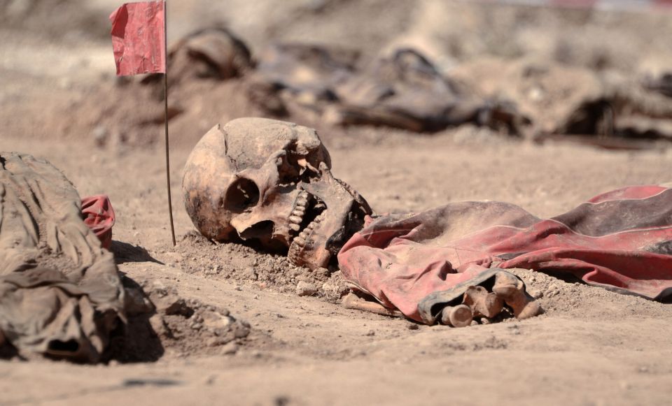 The grave was uncovered in the northern Iraqi village of Badush, north-west of Mosul