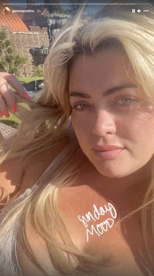 Gemma Collins stripped down to a nude lace bra ahead of her BBQ