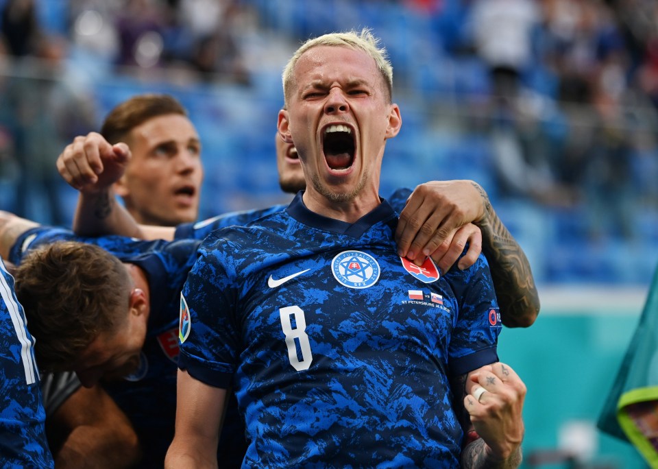 Slovakia caused a big shock as they defeated ten-man Poland