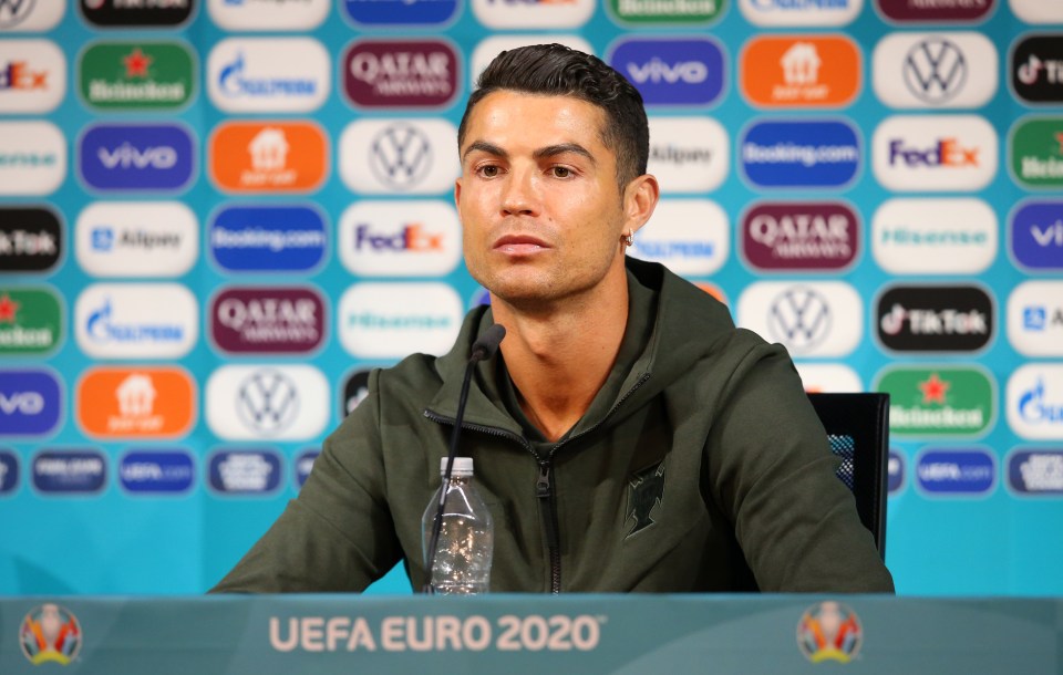 Ronaldo had previously removed two bottles of Coca-Cola from his table at a press conference before urging everyone to ‘drink water’ – costing the company billion