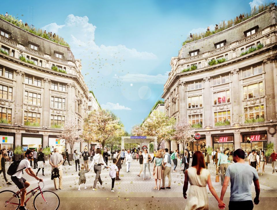 The walking areas would be located at Oxford Circus station