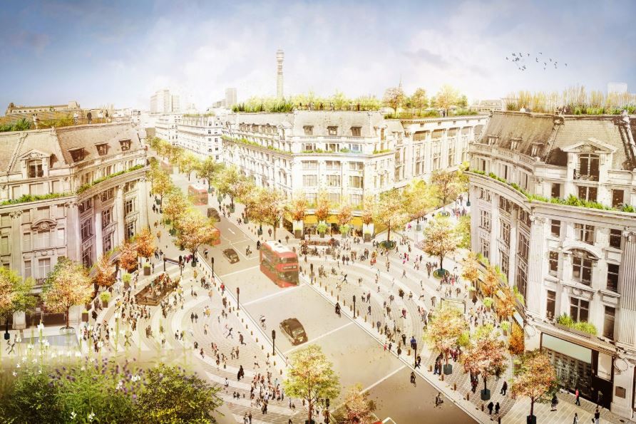 Oxford Circus is to be transformed into a "pedestrian-free piazza"