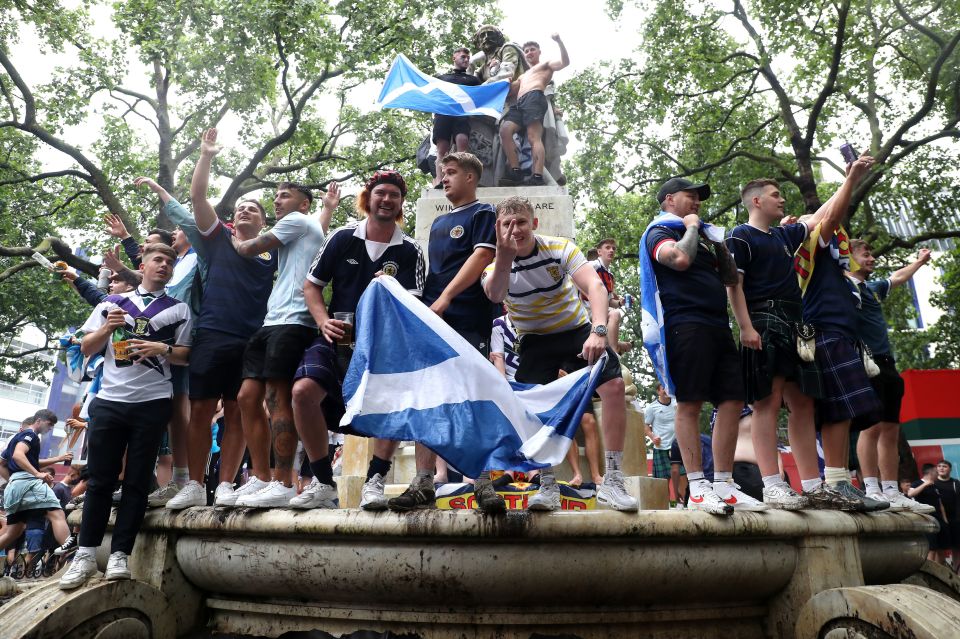 Scottish fans gathered in the capital ahead of kick-off