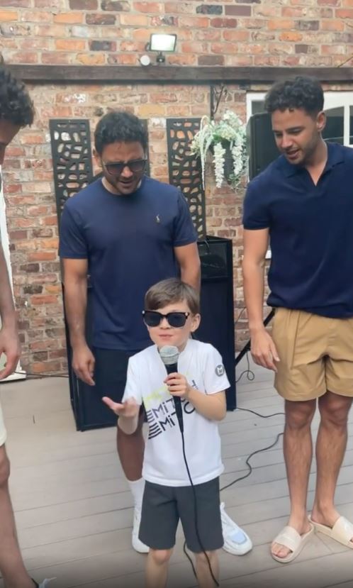 Adam’s son Teddy showed off his singing talent