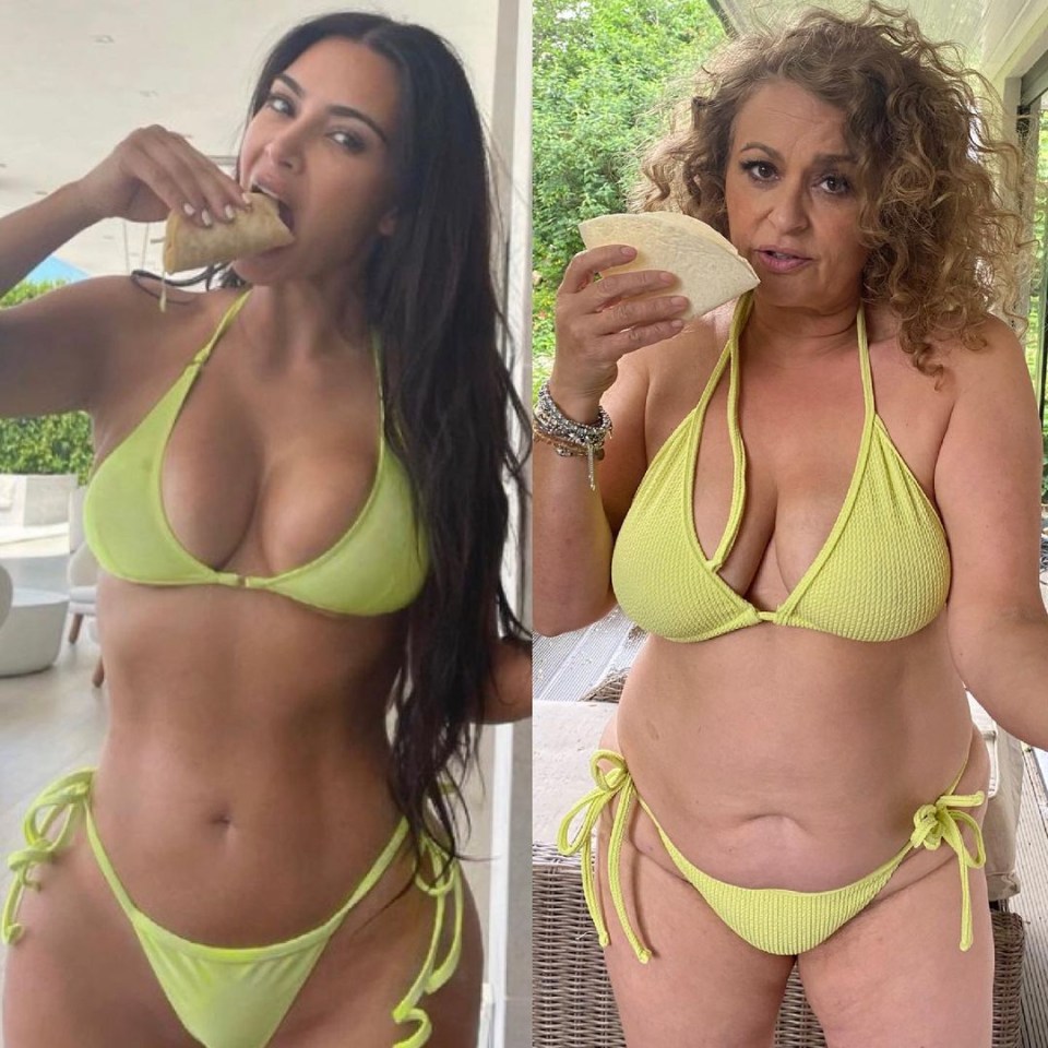 Nadia Sawalha recreated one of Kim Kardashian's recent posts