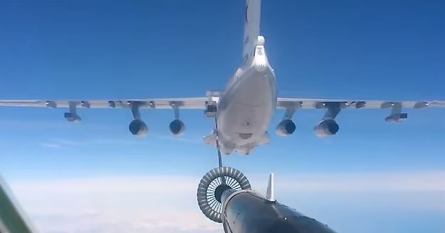 Russia’s defence ministry released a clip showing planes taking off and refuelling mid air