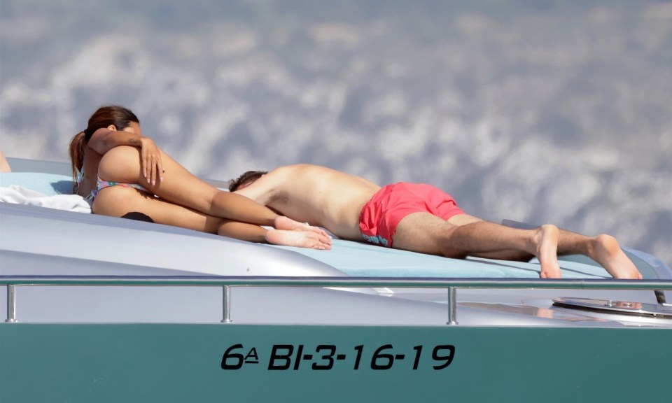 The Germany star was pictured relaxing on a yacht with stunning Sethanie Taing