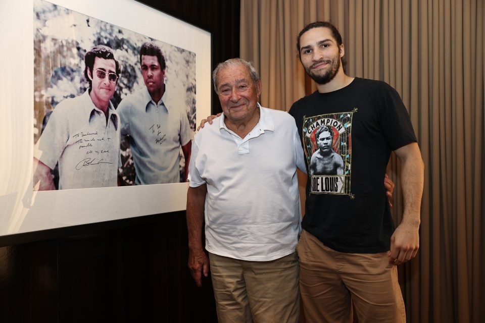 Bob Arum pictured with Muhammad Ali's grandson Nico