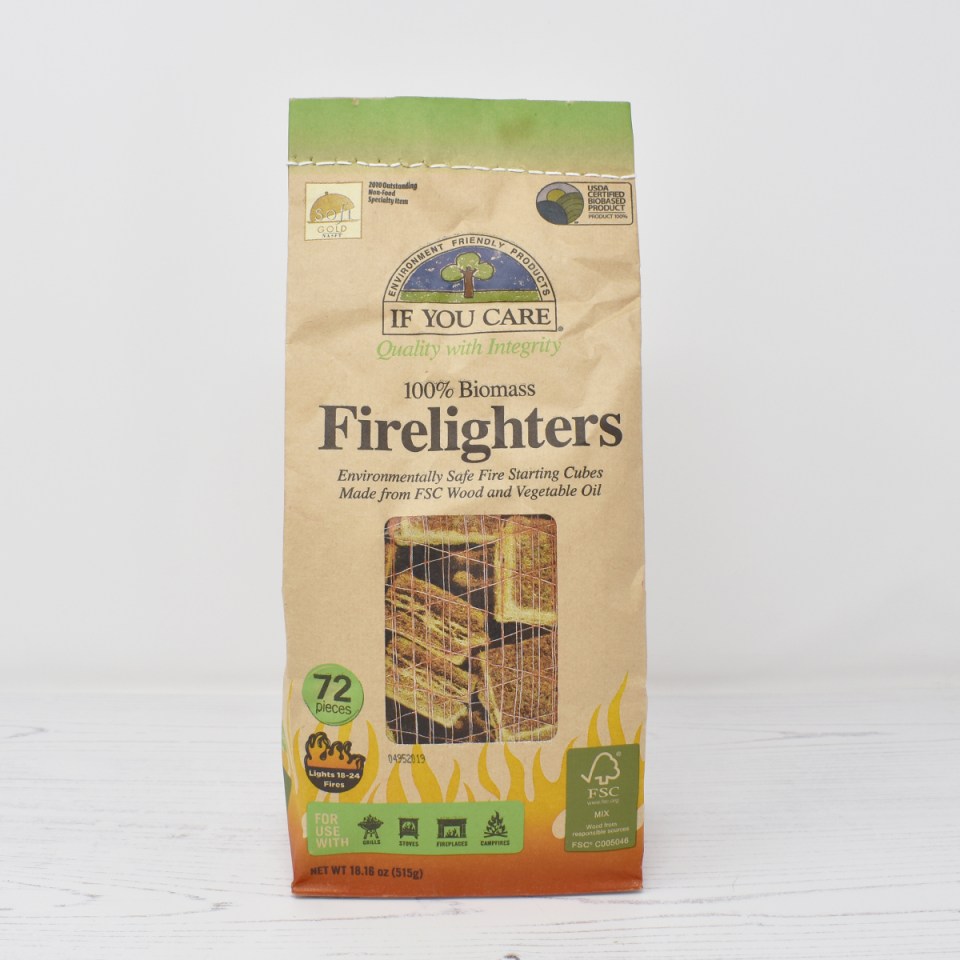 Organic eco-firelighters are easy to light and give off no chemical aromas